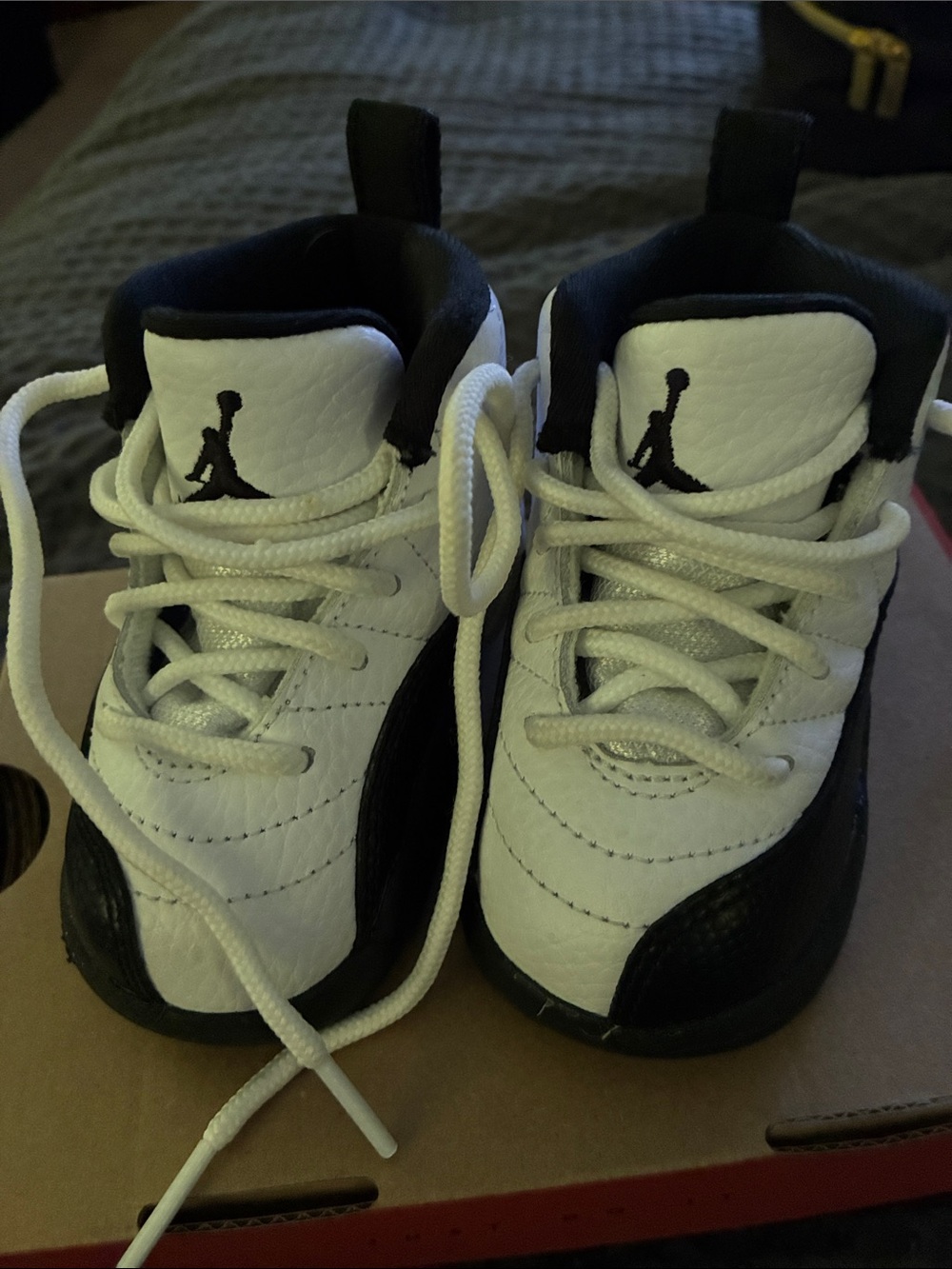 Jordan Kids Two-Tone White and Black High-Top Sneakers